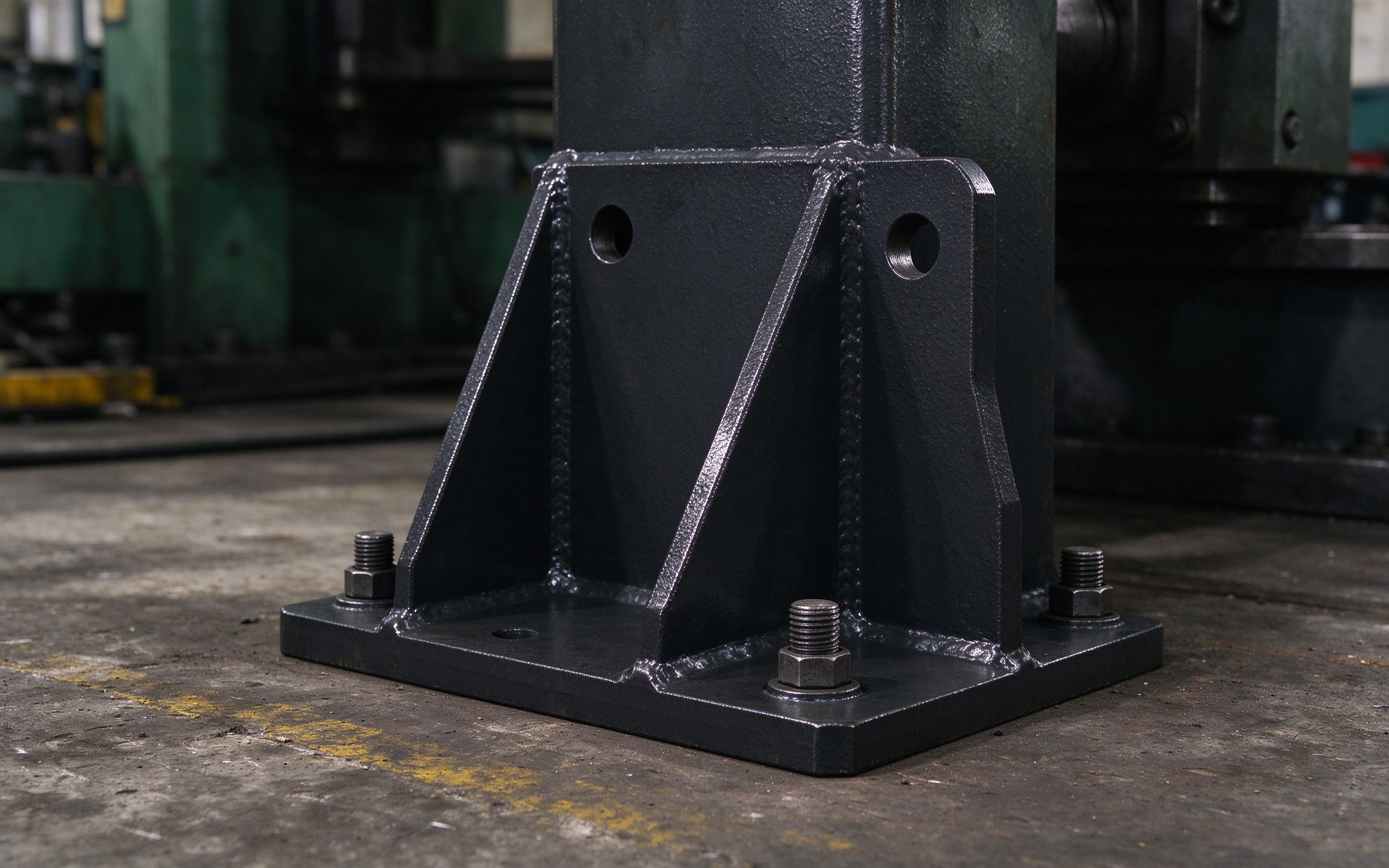Heavy steel mounting bracket detail