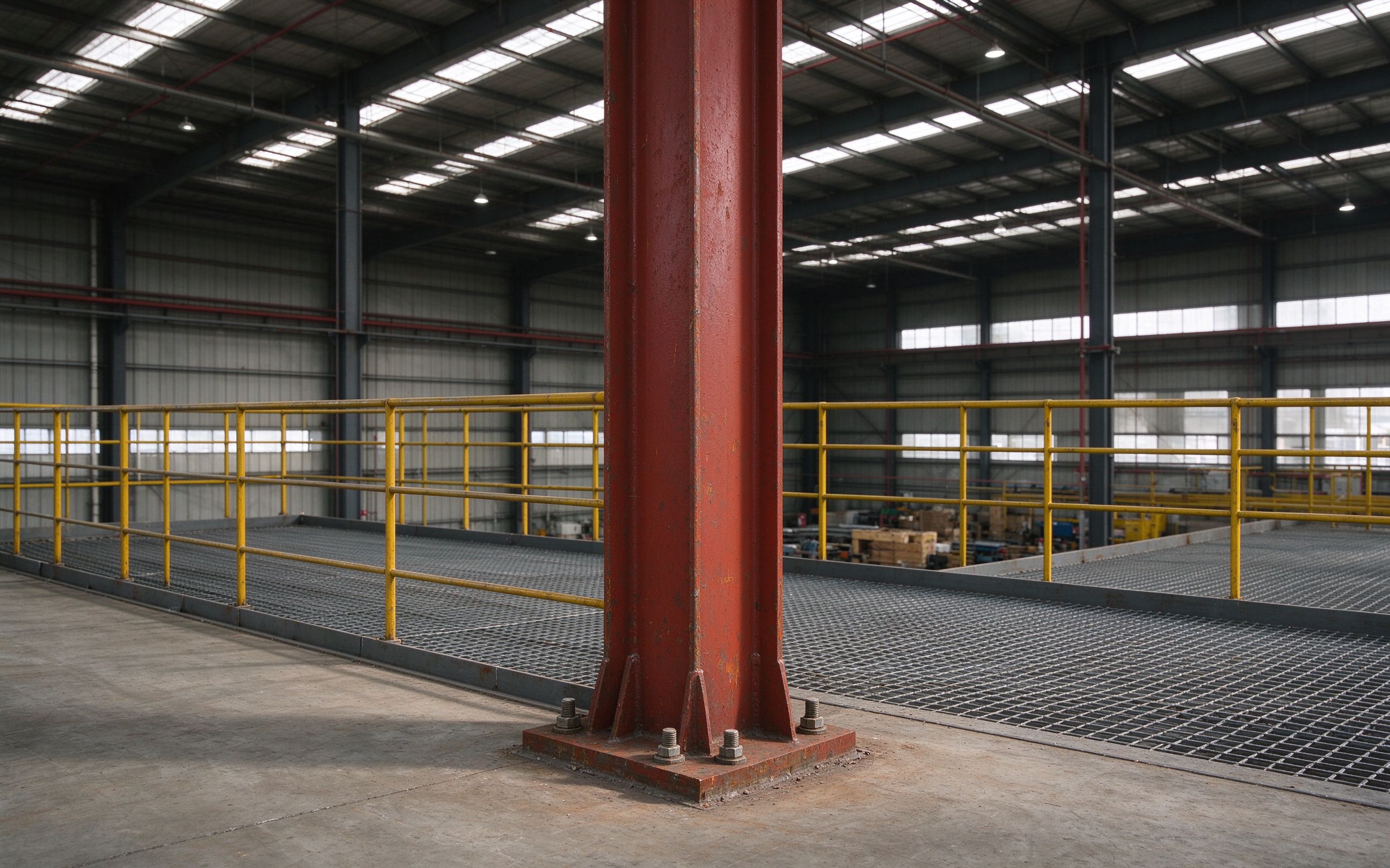Warehouse mezzanine steel column detail